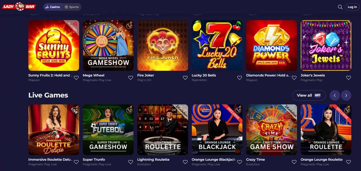 Gry w Lazy Bar nowe polskie kasyno online